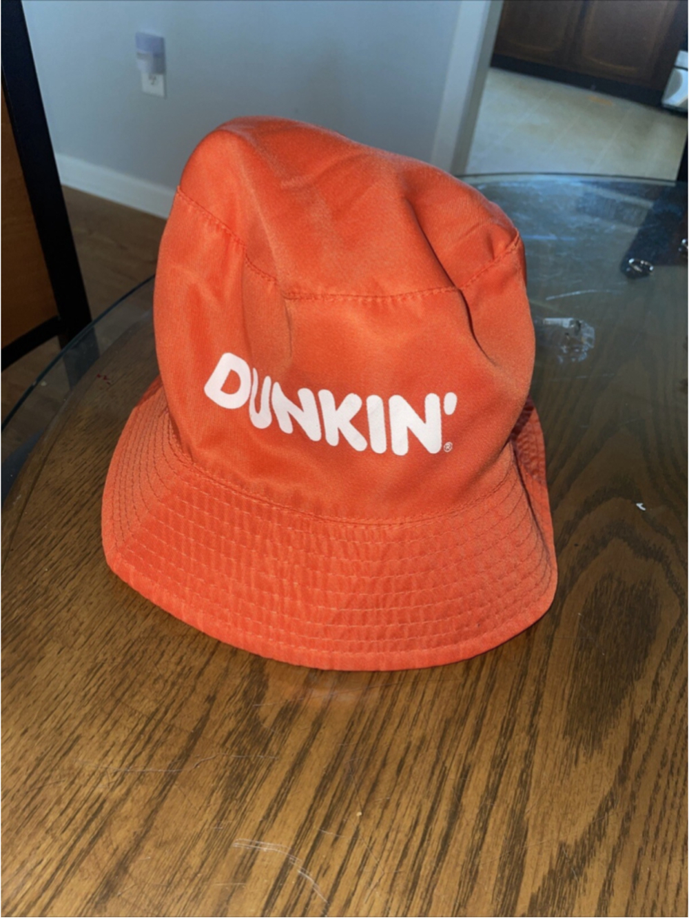 Dunkin Donuts Reversible Bucket Hat Swirl Design Pink Orange Hat